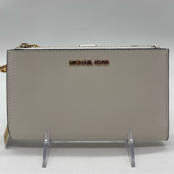 Michael Kors Large Double Zip Wallet Wristlet White - Picture 2 of 11